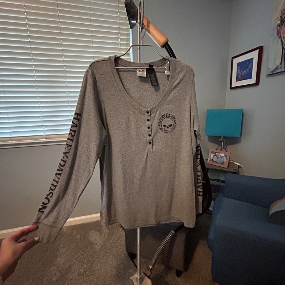 Grey Harley Davidson long sleeve size 2W